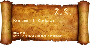 Kurzweil Kadosa névjegykártya